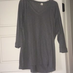 Dark Grey Cropped Sleeve Shirt